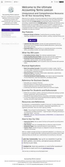 Screenshot accountingtermslexicon.com