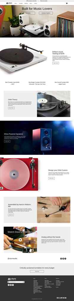 Snímek obrazovky uturnaudio.com