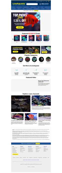 Screenshot liveaquaria.com