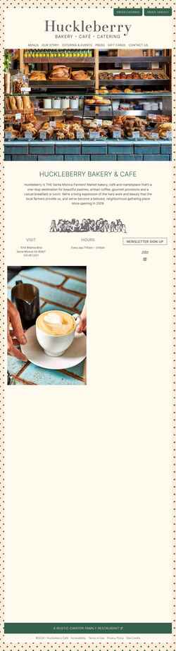 Screenshot www.huckleberrycafe.com