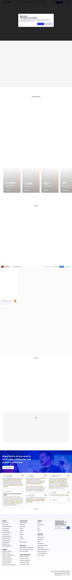 Screenshot www.storychief.io
