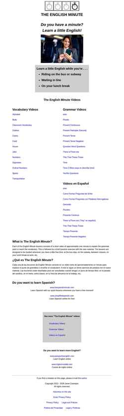 Captura de pantalla www.theenglishminute.com