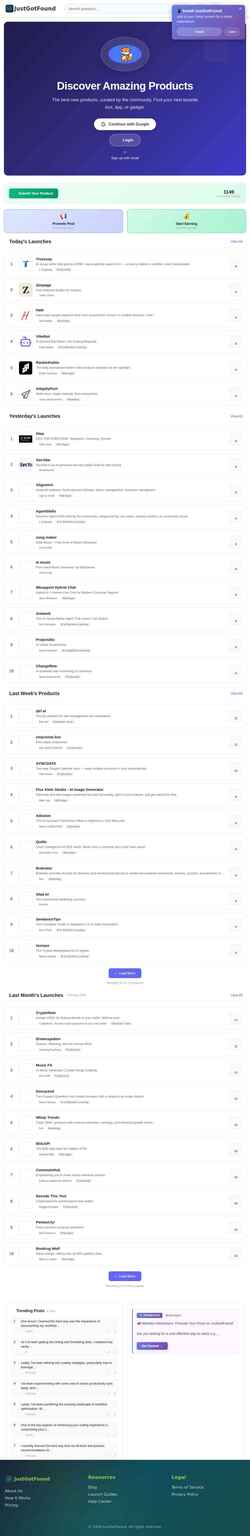 Screenshot justgotfound.com