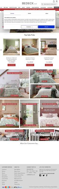 Снимак екрана www.bedeckhome.com