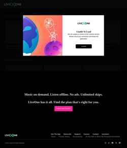 Снимак екрана www.liveone.com