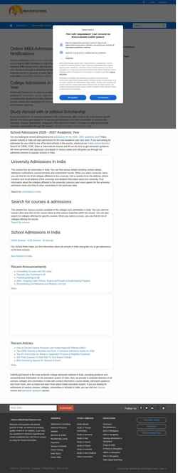 Snímek obrazovky www.indiastudychannel.com