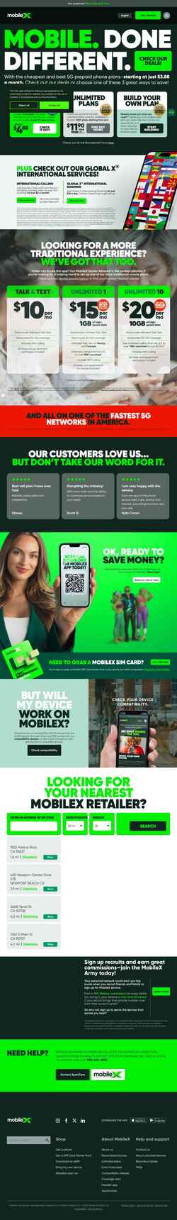 Ekrānuzņēmums mymobilex.com