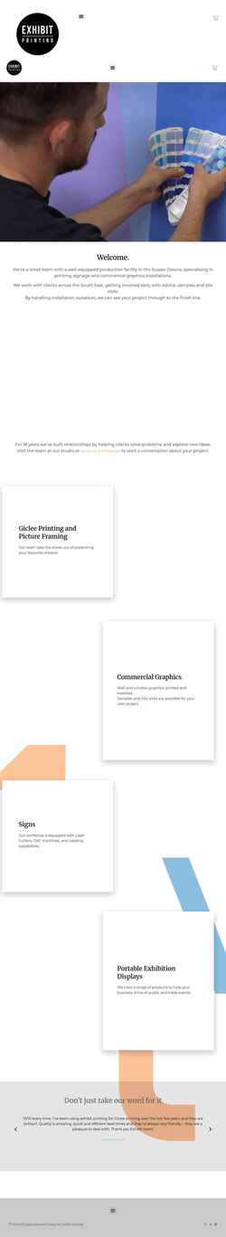 Screenshot exhibitprinting.co.uk