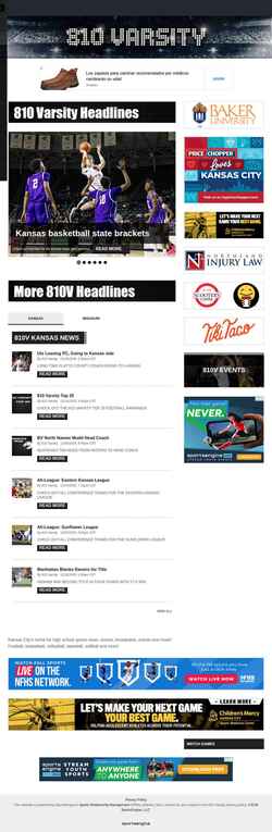 Screenshot www.810varsity.com