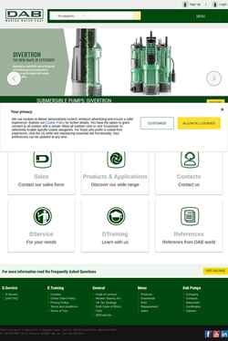 Zrzut ekranu uk.dabpumps.com