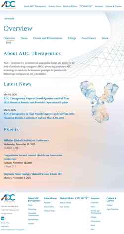 Schermata ir.adctherapeutics.com