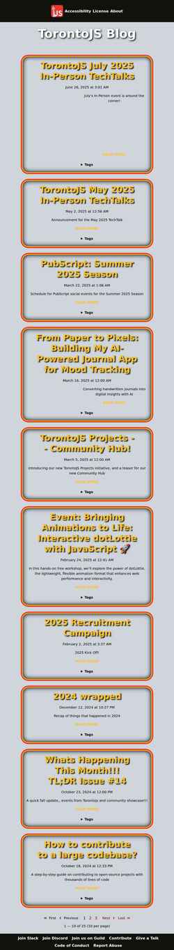 Screenshot blog.torontojs.com