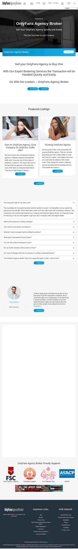Screenshot onlyfansagencybroker.com