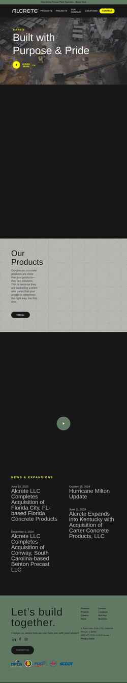 Screenshot alcrete.com