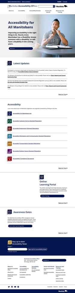 Screenshot accessibilitymb.ca