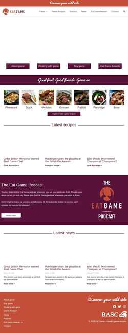 Screenshot eatgame.co.uk