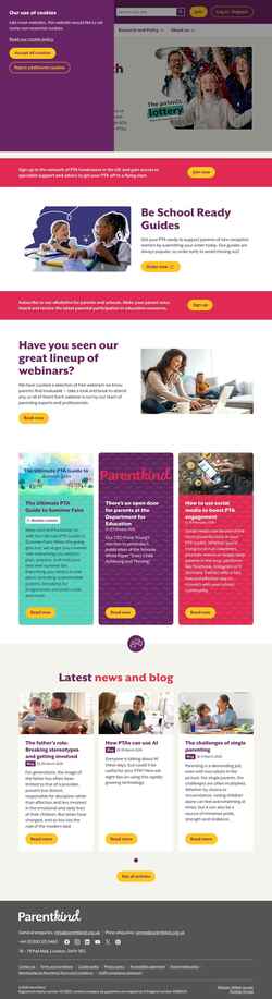 Schermata www.parentkind.org.uk