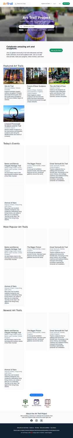 Screenshot arttrailproject.org