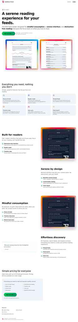 Screenshot sublimefeed.com