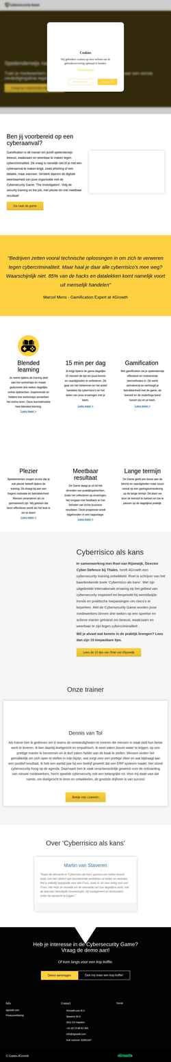 Screenshot cybersecuritygame.nl