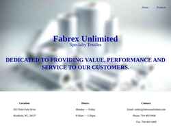 Screenshot www.fabrexunlimited.com