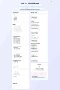 Posnetek zaslona koreaprcalculator.com