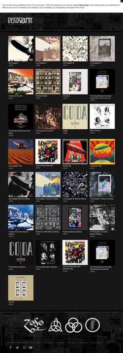 Captura de pantalla discography.ledzeppelin.com