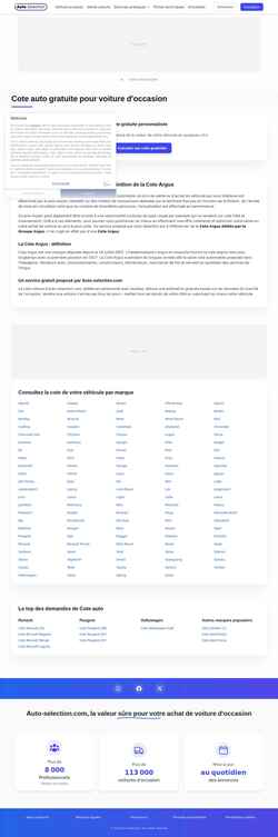 Screenshot cote.auto-selection.com
