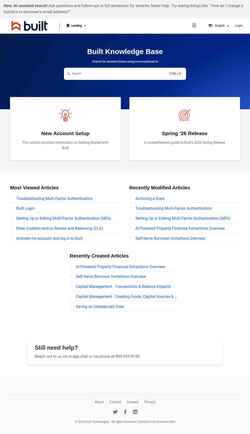 Captura de tela help.getbuilt.com
