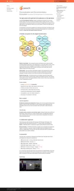 Screenshot docs.peach.ebu.io