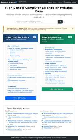 Zrzut ekranu faq.computersciencewiki.org