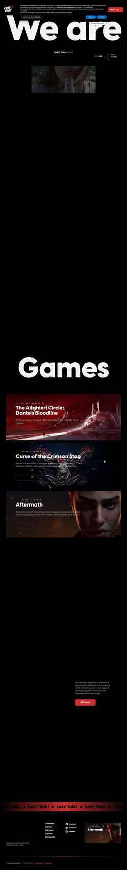 Skärmdump www.oneoonegames.com