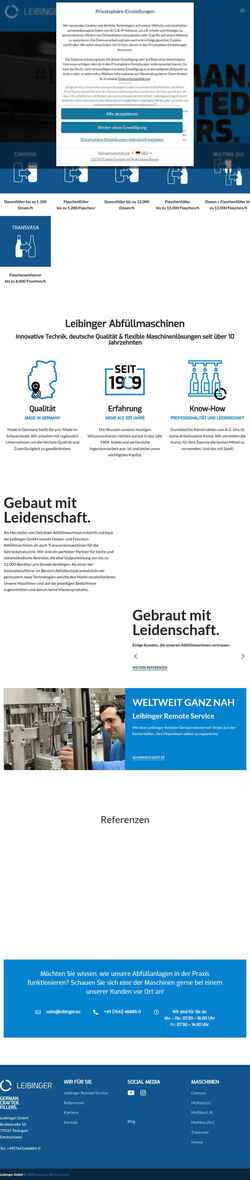 Screenshot leibinger.eu
