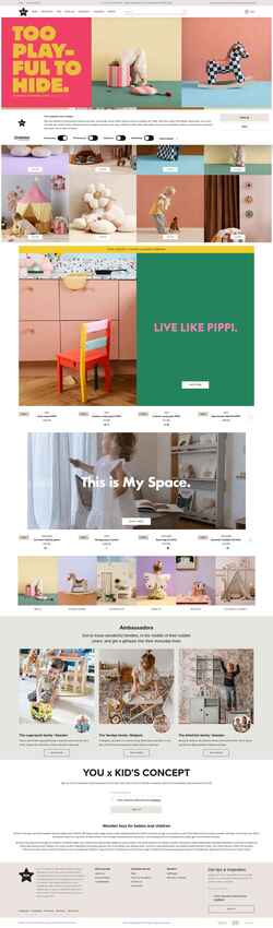 Ekrānuzņēmums kidsconcept.com