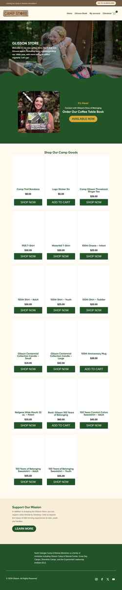 Screenshot store.glisson.org