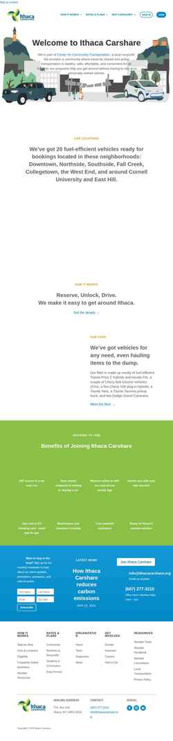 Zrzut ekranu www.ithacacarshare.org