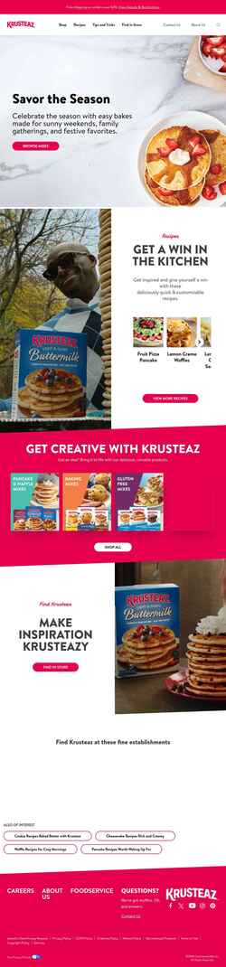 スクリーンショット www.krusteaz.com