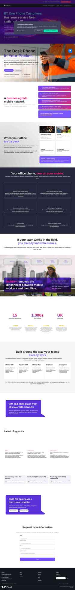 Screenshot www.pipcall.com