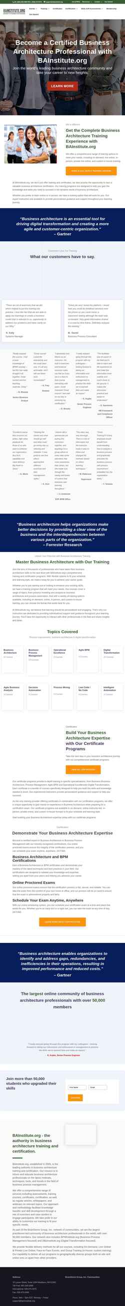 Screenshot www.bainstitute.org