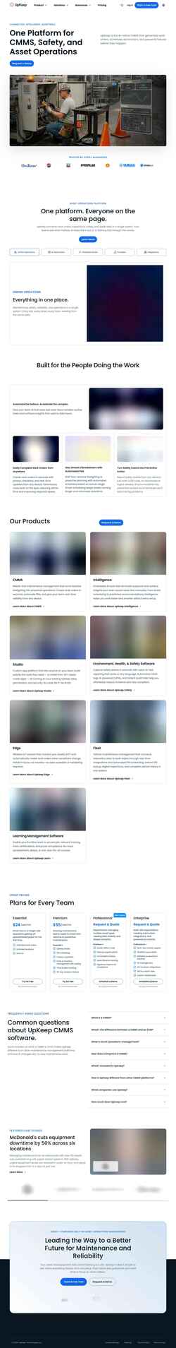 Captura de tela upkeep.com