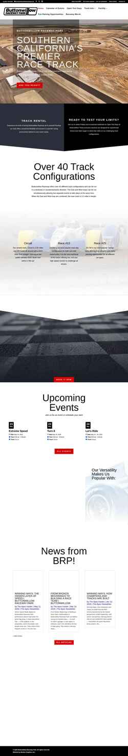 Screenshot buttonwillowraceway.com