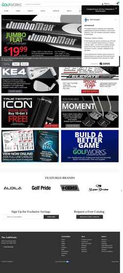 Schermata www.golfworks.com