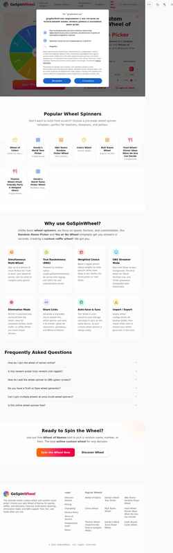 Снимак екрана gospinwheel.com