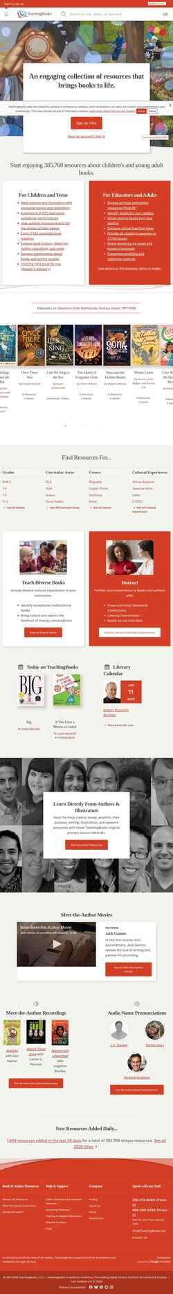 Screenshot school.teachingbooks.net