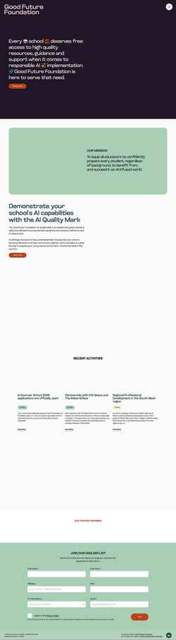 Screenshot www.goodfuture.foundation