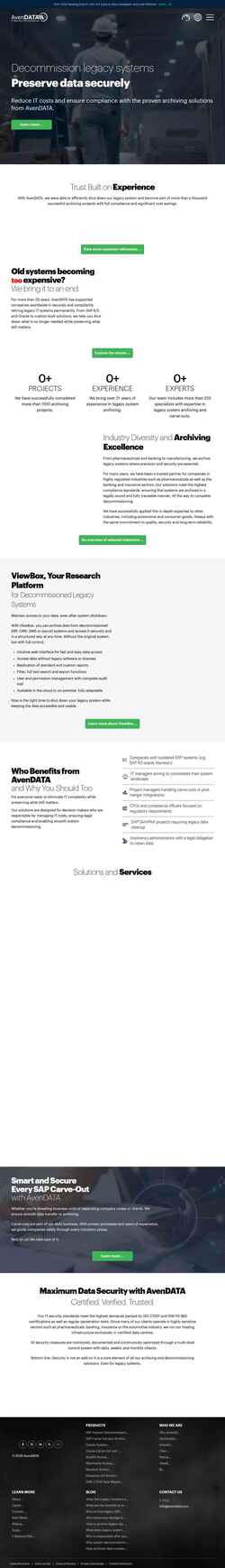 Screenshot avendata.uk