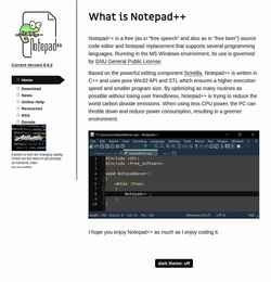 Snímka obrazovky notepad-plus-plus.org