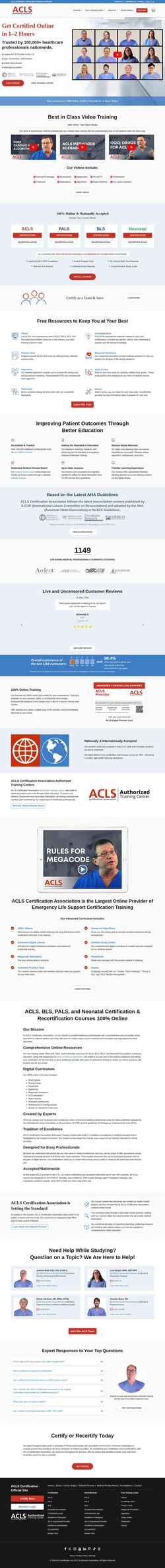 Képernyőkép aclscertification.org