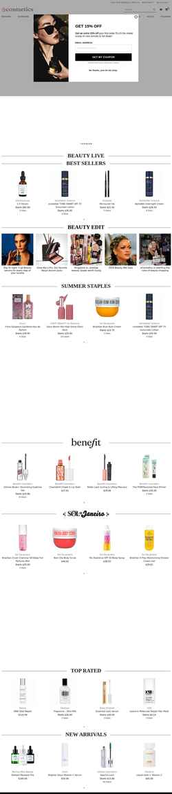 Snimka zaslona www.ecosmetics.com