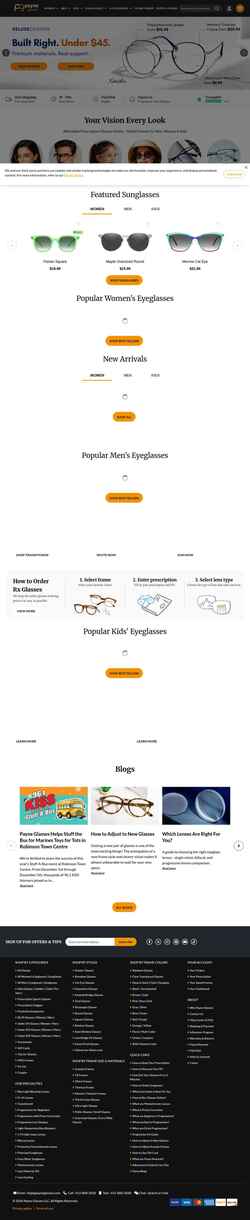 Screenshot www.payneglasses.com